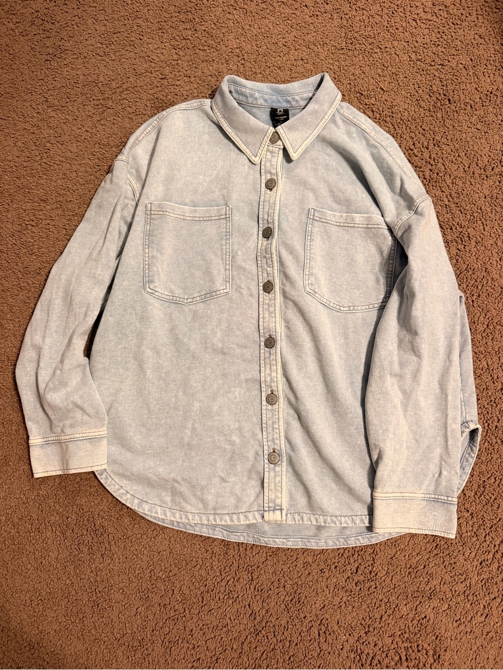 Light Wash Denim Button-Up Shirt